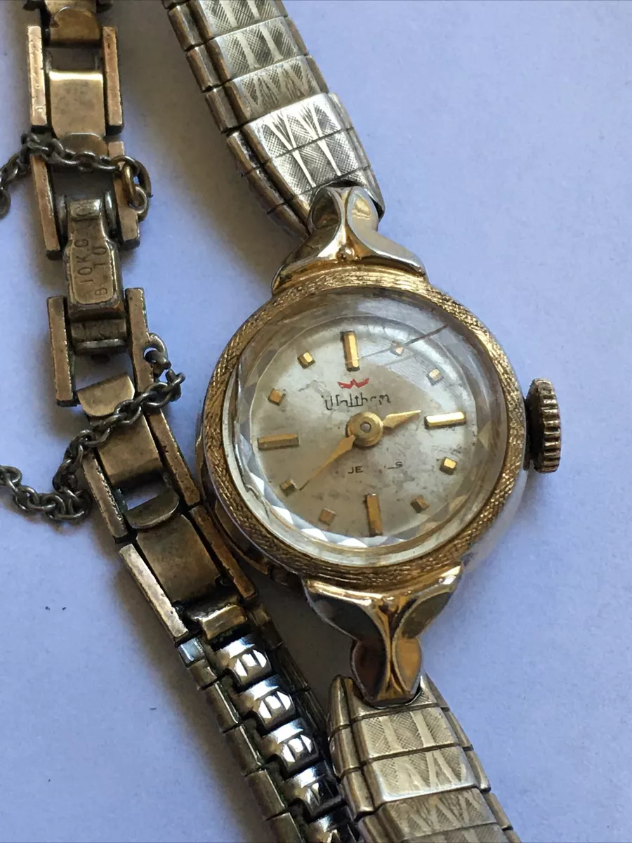 ANTIQUE VINTAGE 17 JEWELS WALTHAM WIND UP LADIES WATCH 10k GF WORKING