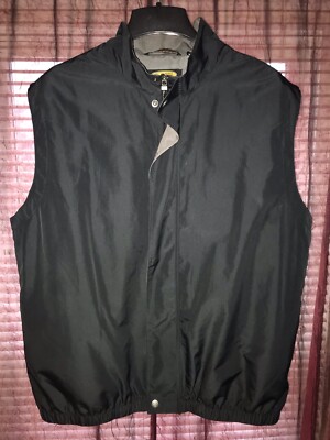 Men's Greg Norman Play Dry Full Zip Sleeveless Black Vest Men’s Large