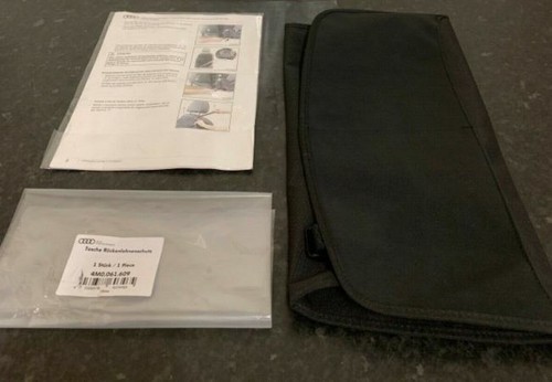 Protector de respaldo genuino Audi con bolsillo compartimento de almacenamiento del asiento trasero - Imagen 3 de 5
