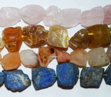 Rough Baroque 14-16MM Natural Mixed Quartz Gemstone Nugget Beads 15'' DIY Jewell