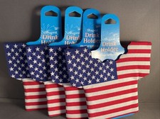 Can Koozie Shaped Drink Holder For Bottles American Flag USA X4