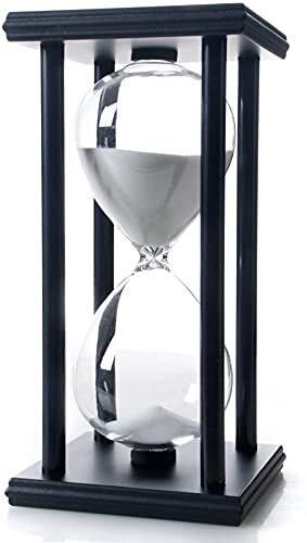 Hour Glasses with Sand Hourglass Sand 60 Minutes Black Frame With White Sand - Picture 2 of 7