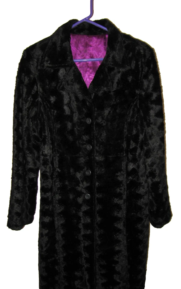 Abrigo de vestir de piel sintética negro largo Limited Too Girls talla XXL 2XL Foto 3 de 4