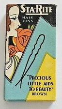 Vintage Sta-Rite Hair Pins Box 1930s Made in England