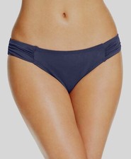  257 Tommy Bahama Women's Blue Shirred Low-Waist Bikini Bottom Swimwear Size XL