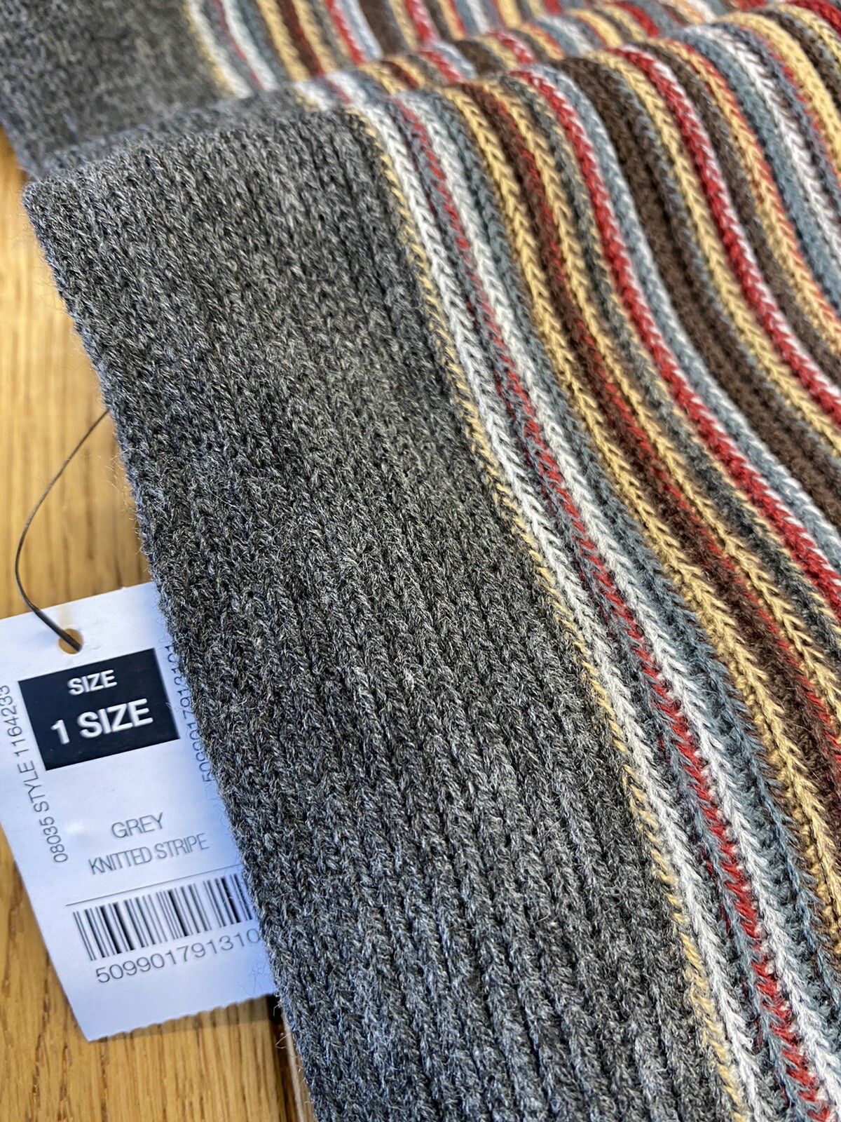 BNWT Mens Dunnes Grey Knitted Stripe Scarf 180 X 30cm eBay