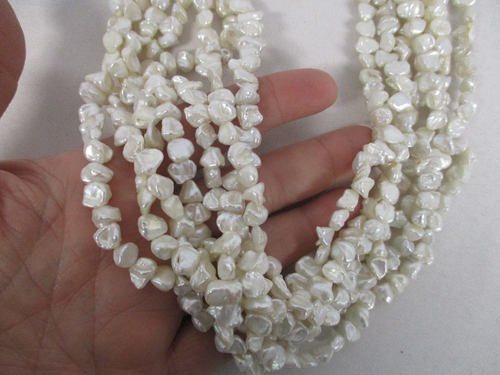 VINTAGE 7 STRAND PEARL NECKLACE with 14K YELLOW GOLD CLASP ~ 17" - Picture 2 of 5