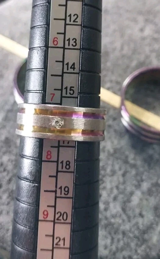 Обручальные кольца из нержавеющей стали разноцветные. 3 штуки - Изображение 3 из 4