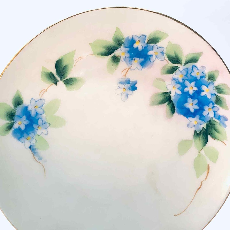Meito Hand painted blue flower bread plate, vintage china, made in Japan, 7 inch eBay