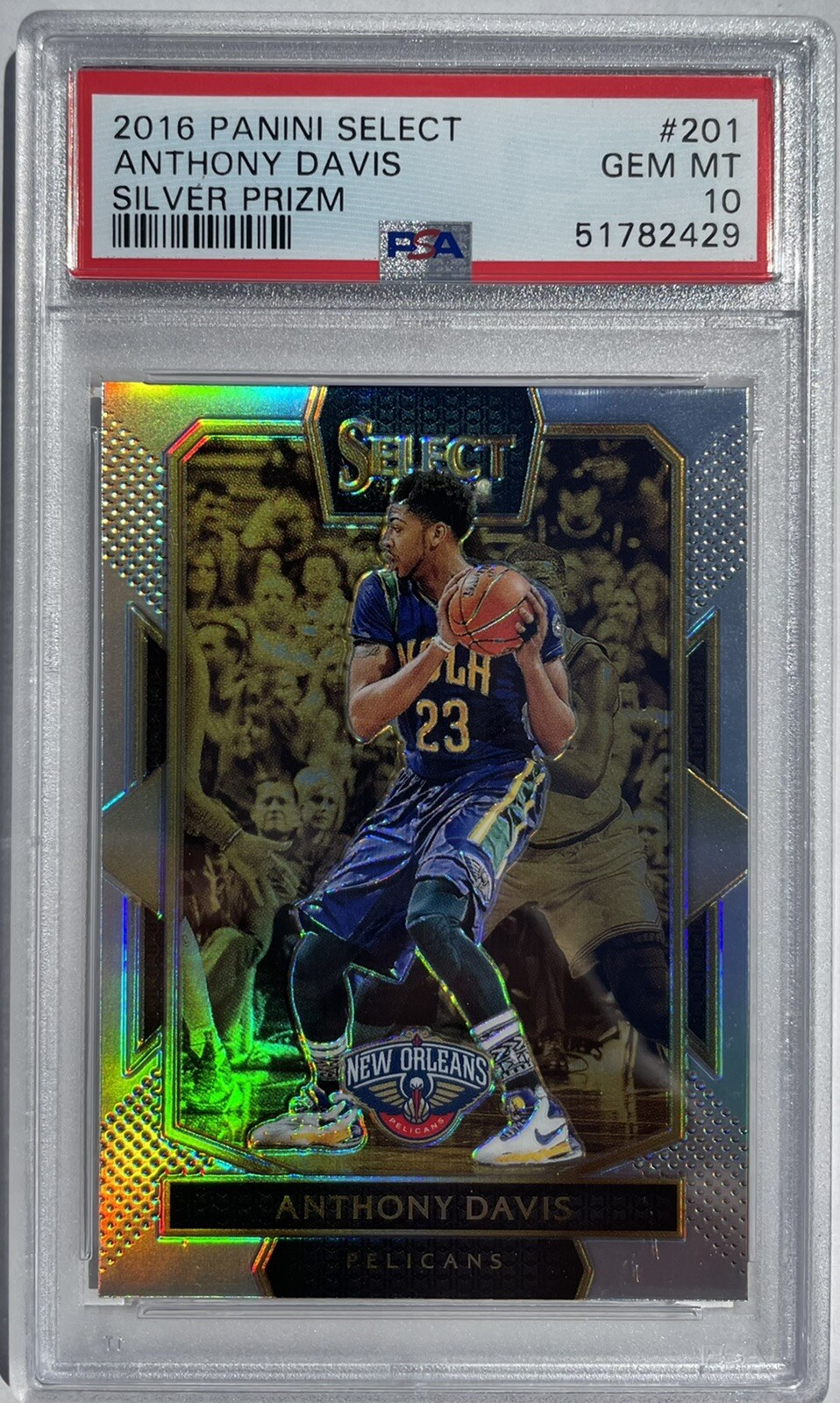 Anthony Davis 2016 Panini Select Silver Prizm #201 PSA 10