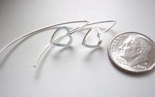 Simple Heart Threader 925 Sterling Silver Earrings