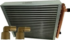 18x18 Water to Air Heat Exchanger Hot Water Coil Outdoor Wood Furnace W FITTINGS