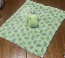HB Hudson Baby Dinosaur Dino Security Blanket Lovey Plush Green Polka Dots Toy