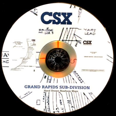 CSX 1995 Grand Rapids Sub-Division Hand Drawn Roadway Maps PDF Pages on DVD