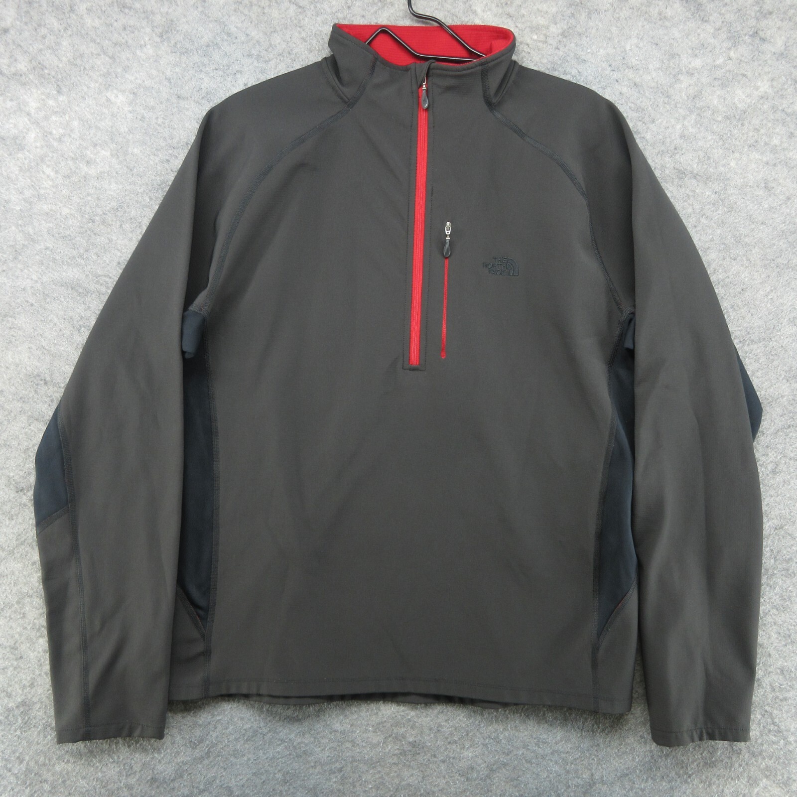 North Face Jacket Mens Large Gray 1/2 Zip Pullover Mock Neck Long Sleeve