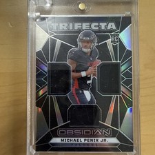 Michael Penix Jr. - #TS-MPJ - Atlanta Falcons - 2024 Panini Obsidian Trifecta