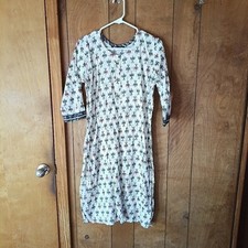 RAAHI Boho Floral Kurti Tunic Top Women’s Size XL 3/4 Sleeve Indian Print