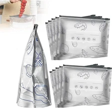 Reusable Aluminum Foil Sealable Storage Bags, Variety Pack (S/M/L), 30PCS
