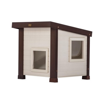 New Age Pet ECOFLEX Albany Outdoor Cat House, Weather Resistant, Dual Door