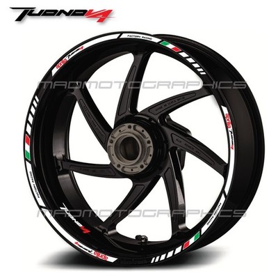 Aprilia Racing wheel decals stickers rim stripes for Tuono V4 white
