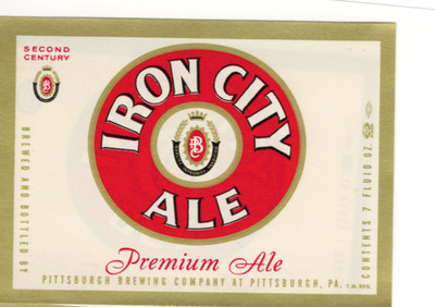 Throwback Iron City Beer Bottle Labels Pittsburgh Brewing PA  #59