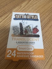 Smart Care Tattoo Style Waterproof Adhesive Bandages. 24 pack. TRENDY