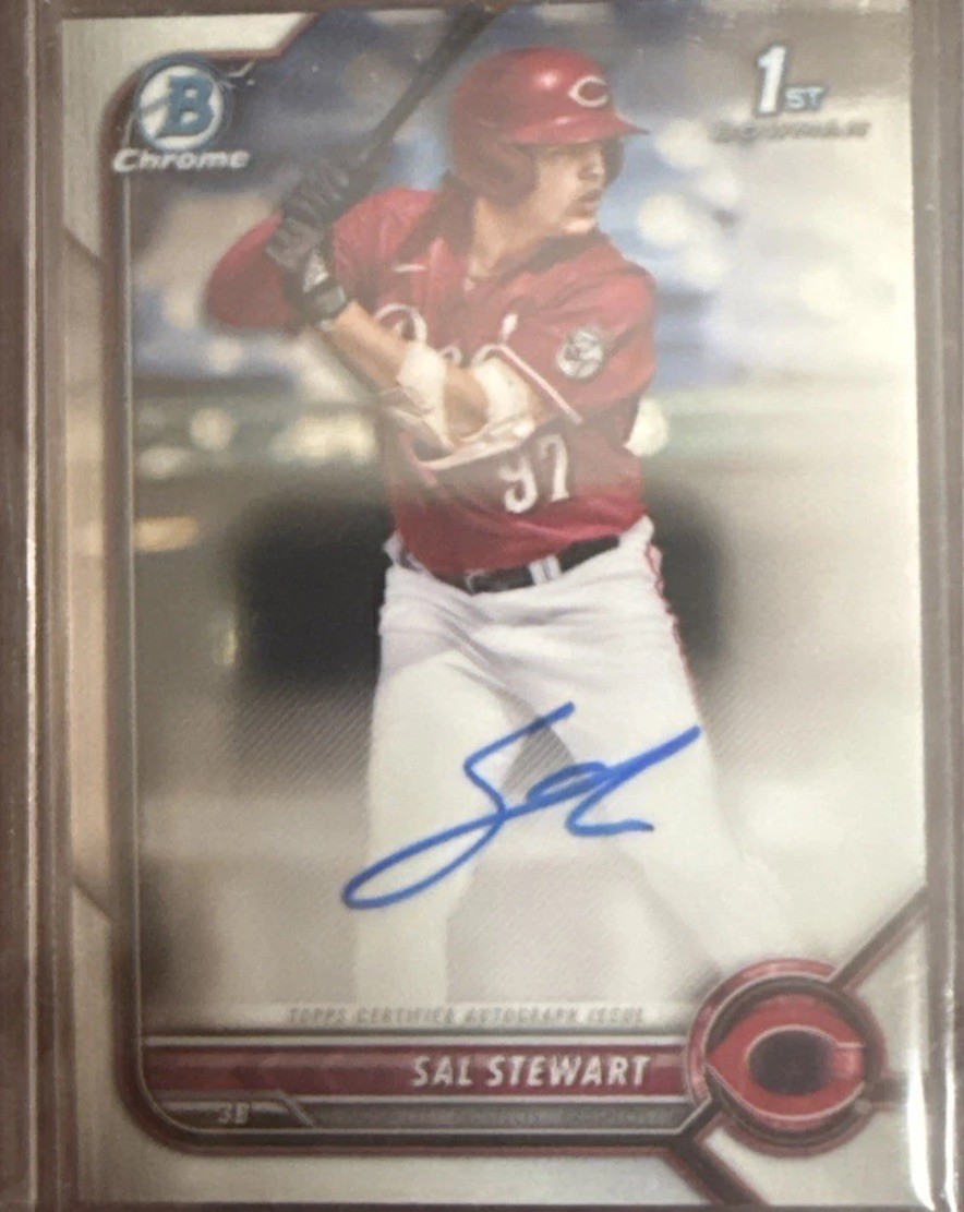 SAL STEWART 2022 Bowman Draft 1st Chrome Auto Cincinnati Reds Autograph