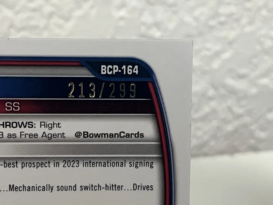 Jesus Starlyn Caba Auto 2023 Bowman 1st Chrome Prospects /299 (RC,SP,AU) - Image 3 of 3