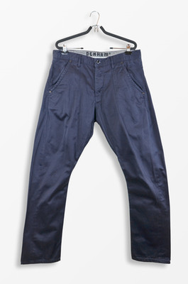 Denham Apache Slim Fit Navy Cotton Pants - W36 L32 - Scissor Logo