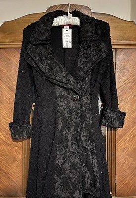 Dressy  evening coat Jacket/high-low Victorian/Gothic Style Sz.M Haute Couture