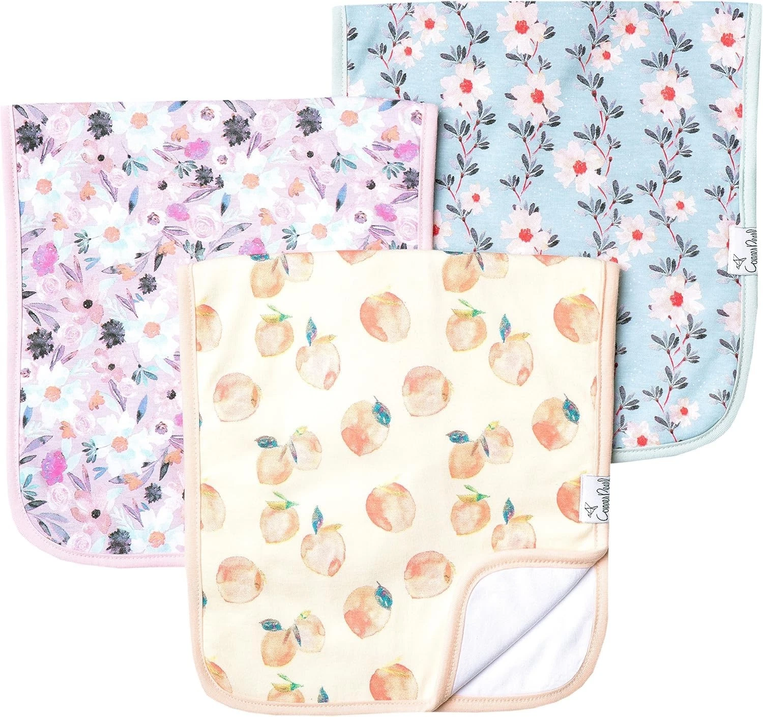 Copper Pearl Premium Baby Burp Cloths - 3-Pack Large Cotton Burp Cloths, Extra