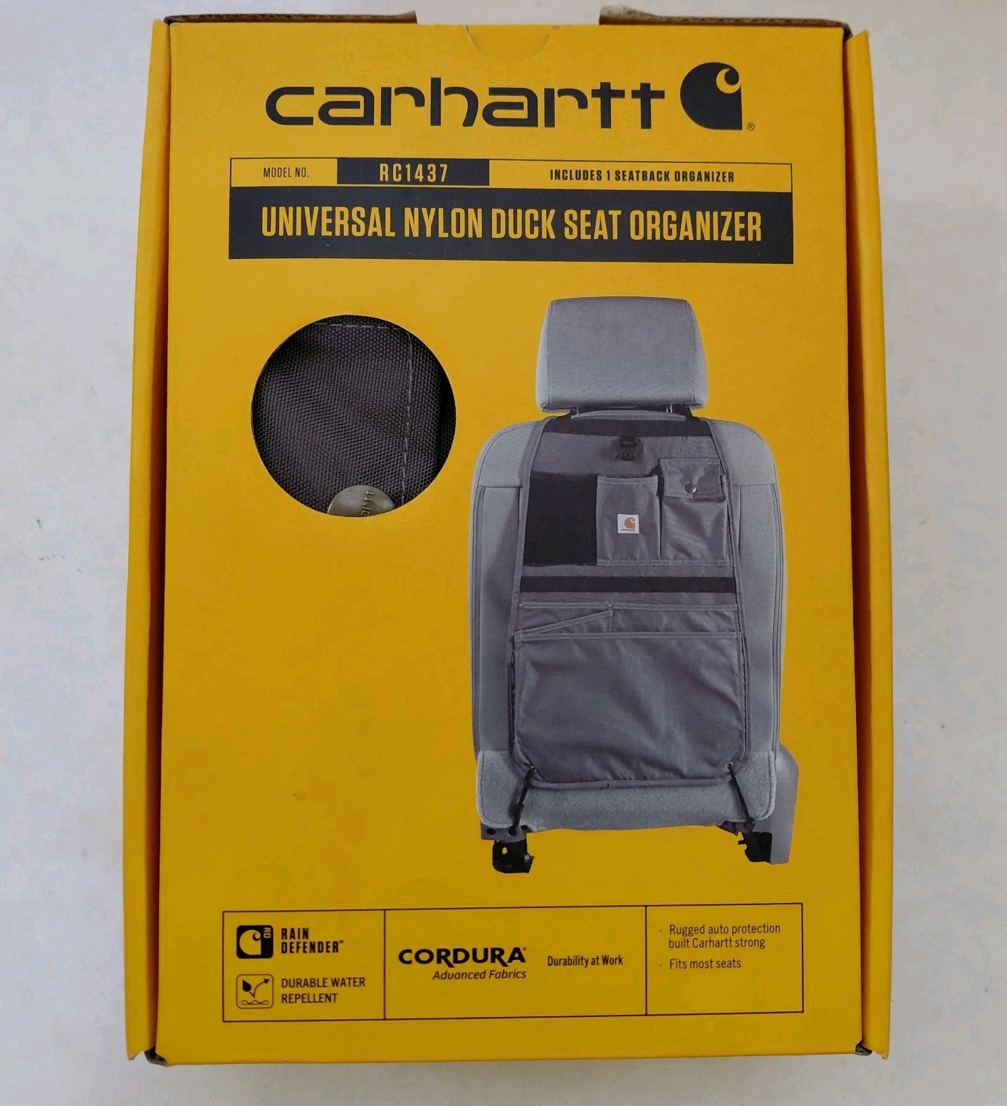 Carhartt Universal Nylon Duck Seat Back Organizer, Gravel One Size, 