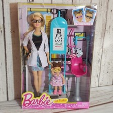 Muñeca Barbie Mattel 2014 oftalmólogo optometrista con gafas juego nueva en caja