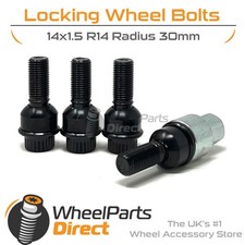 Schwarze GEN2 14x1,5 Schlossschrauben für Audi Q6 E-Tron [GF] 24-24 auf Originalfelgen