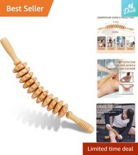 Curved Natural Wood Massage Roller for Cellulite  Muscle Tension Relief