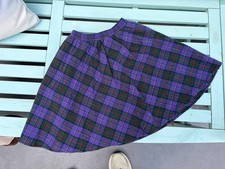 Vintage 1990 Girl s Purple Plaid Circle Skirt Size 5 Flannel Maybe Wool