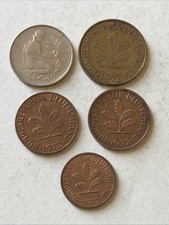1972 Germany Coins-50, 10, 2 and 1 Pfennig-Circulated