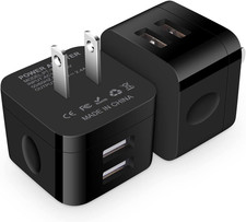 USB Wall Charger,Usb Plug,2Pack Flat USBA Charger Block Charging Low Profile USB