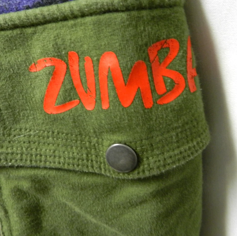Pantalones de punto recortados Zumba Camuflados Bolsillos Camuflados Oliva Atletismo Talla Mediana Md M Foto 4 de 4
