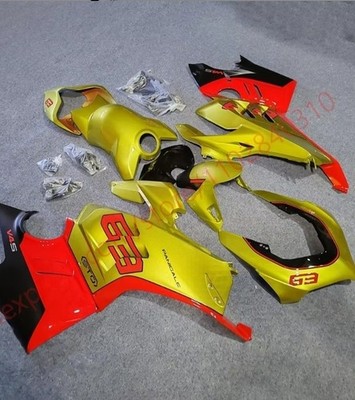 V4 V4S Panigale Fairings Lamborghini 2022 2023 2024 Full Body Kit Set Gold Red