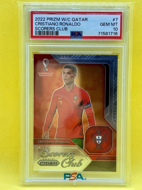 2022 Panini Prizm World Cup Cristiano Ronaldo Scorers Club #7 PSA 10 Portugal