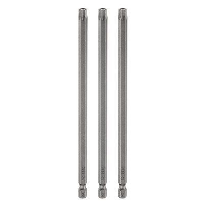 3pcs TT40 Torx Head Screwdriver Bit 6'' Long 1/4'' Hex Shank Magnetic Screw Driver