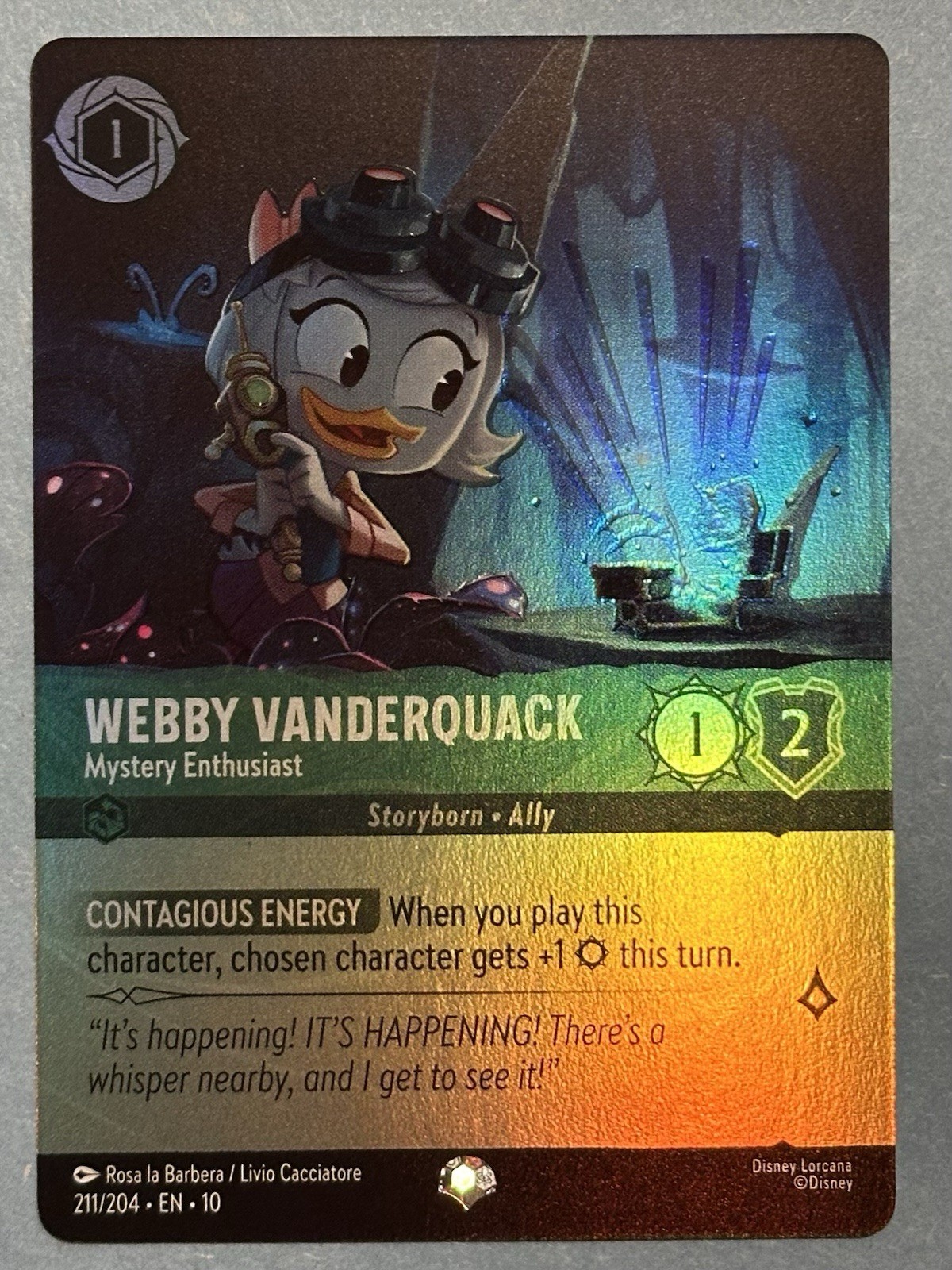 Webby Vanderquack - Mystery Enthusiast (Epic) 211/204 Whispers in the Well Holo