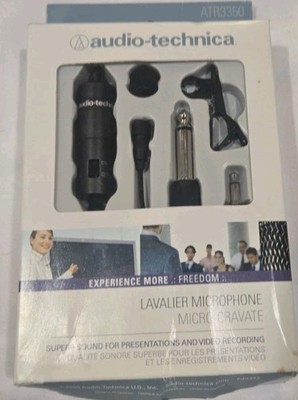 Audio-Technica ATR3350 Lavalier Lapel Microphone New Open Box Clip-On Mic