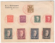 1930 Czechoslovakia Masaryk Scott 175-8 Philatelic Cover