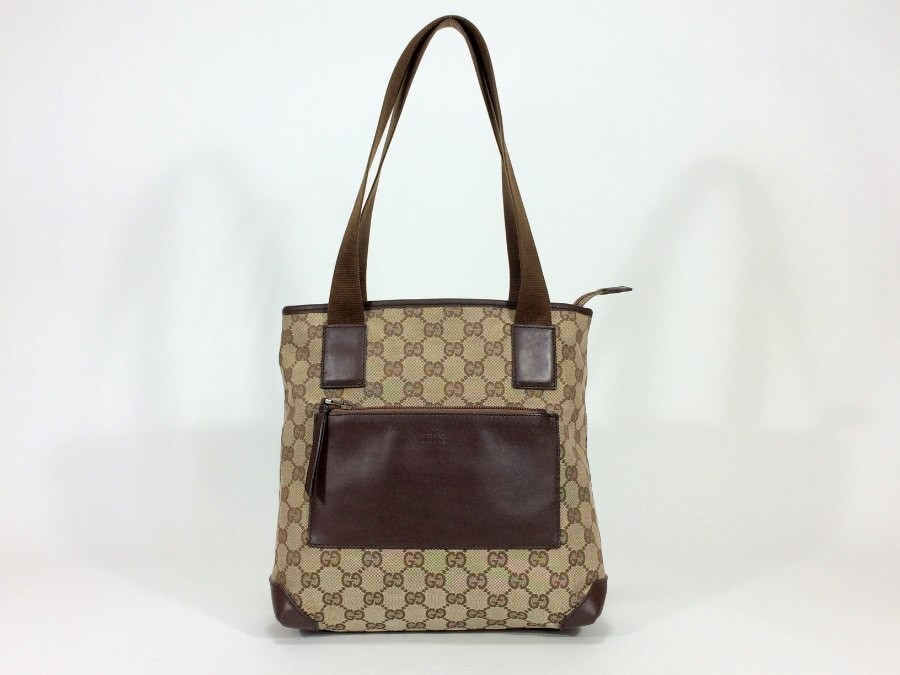 GUCCI GG Canvas and Leather Tote Bag 496852