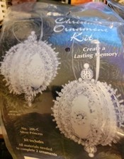 VTG Sulyn SILVER PRINCESS Sequin Bead Christmas Ornament Kit NEW Makes 2