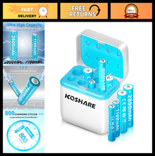 8 Pack Rechargeable Ni-MH AA & AAA Batteries 2800mAh & 1100mAh with Charger, 800 3.37 per gallon