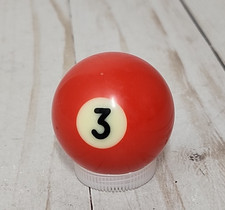Vtg 1.5" Billiards Pool Ball 3 Red Solid dot Replacement Mini