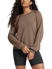 Modal Soft Raglan Long Sleeves Sweatshirts for Women Oversized Crew Neck Pull...